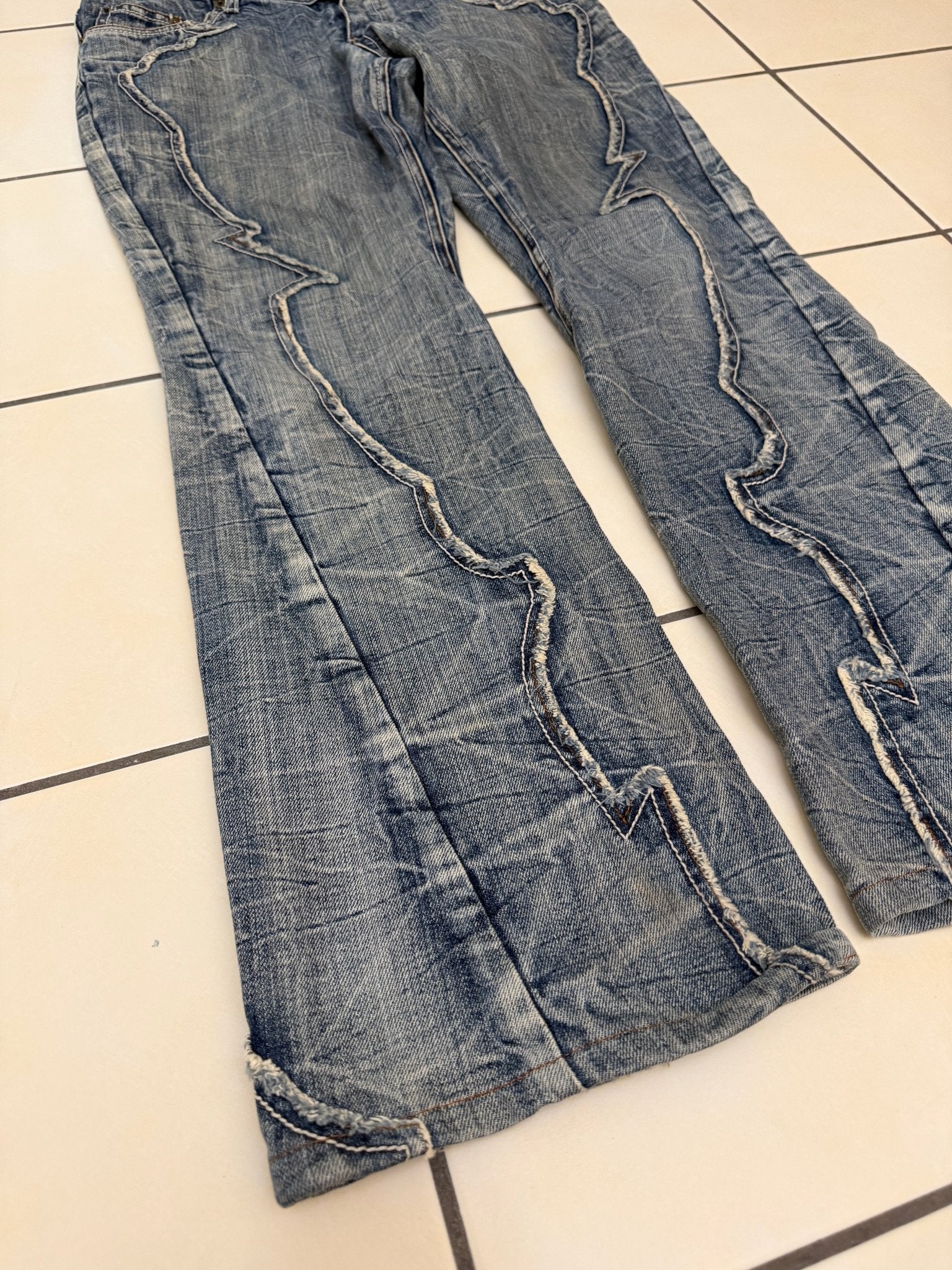 Semantic Design Spiral Studded Flared Pants - wintexarchive