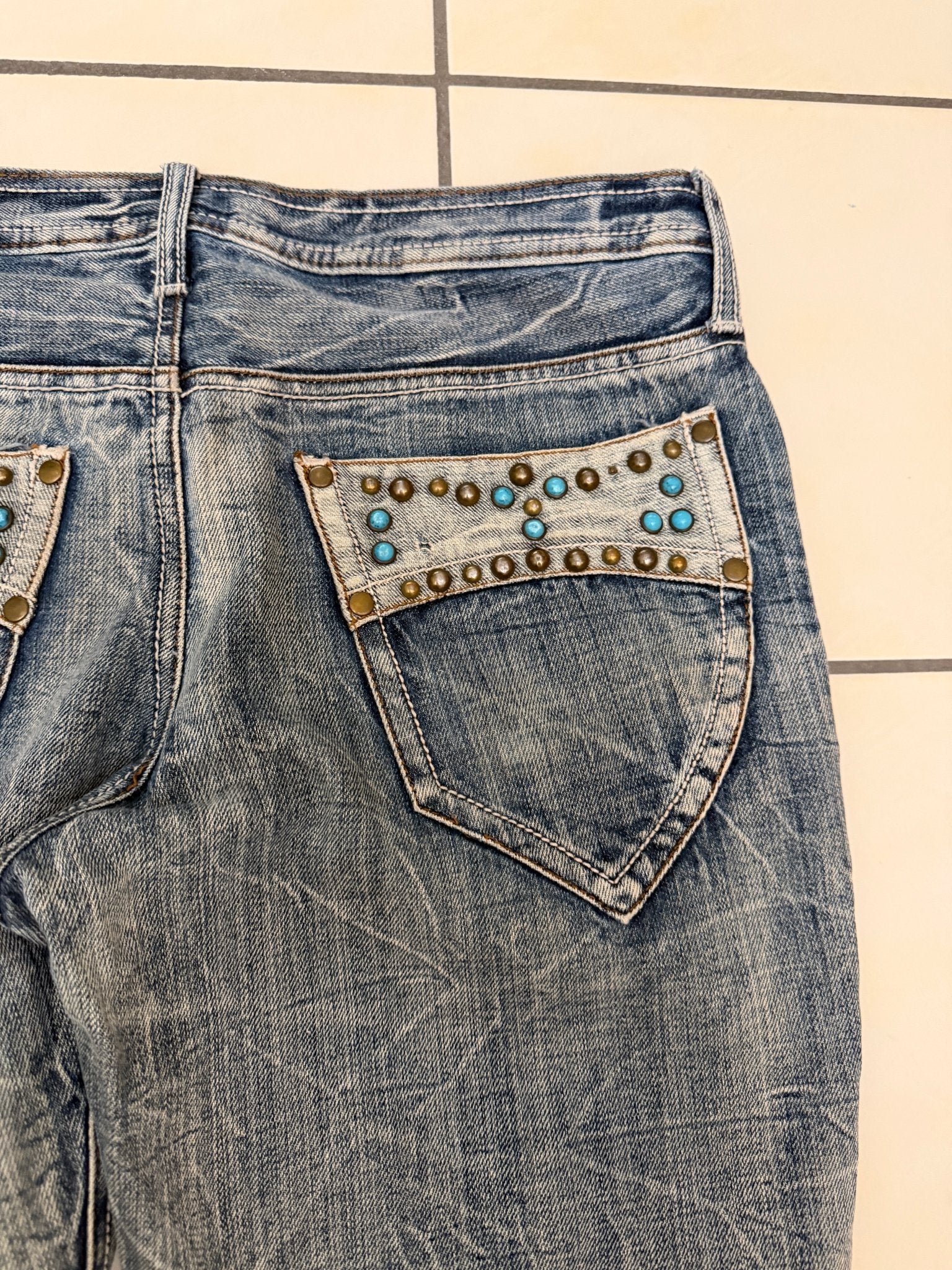 Semantic Design Spiral Studded Flared Pants - wintexarchive