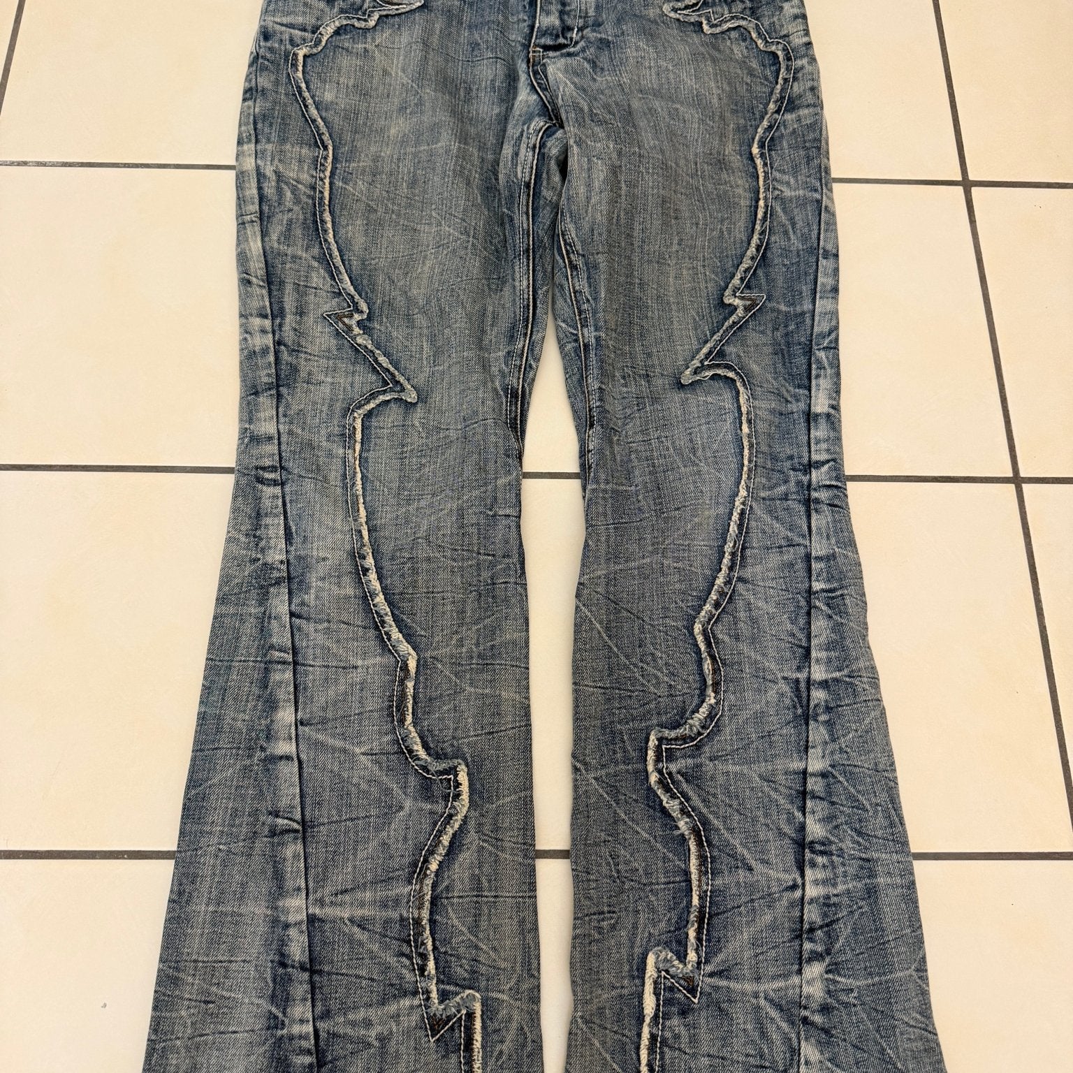 Semantic Design Spiral Studded Flared Pants - wintexarchive