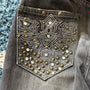 Semantic Design Studded Splattered Flared Denim - wintexarchive