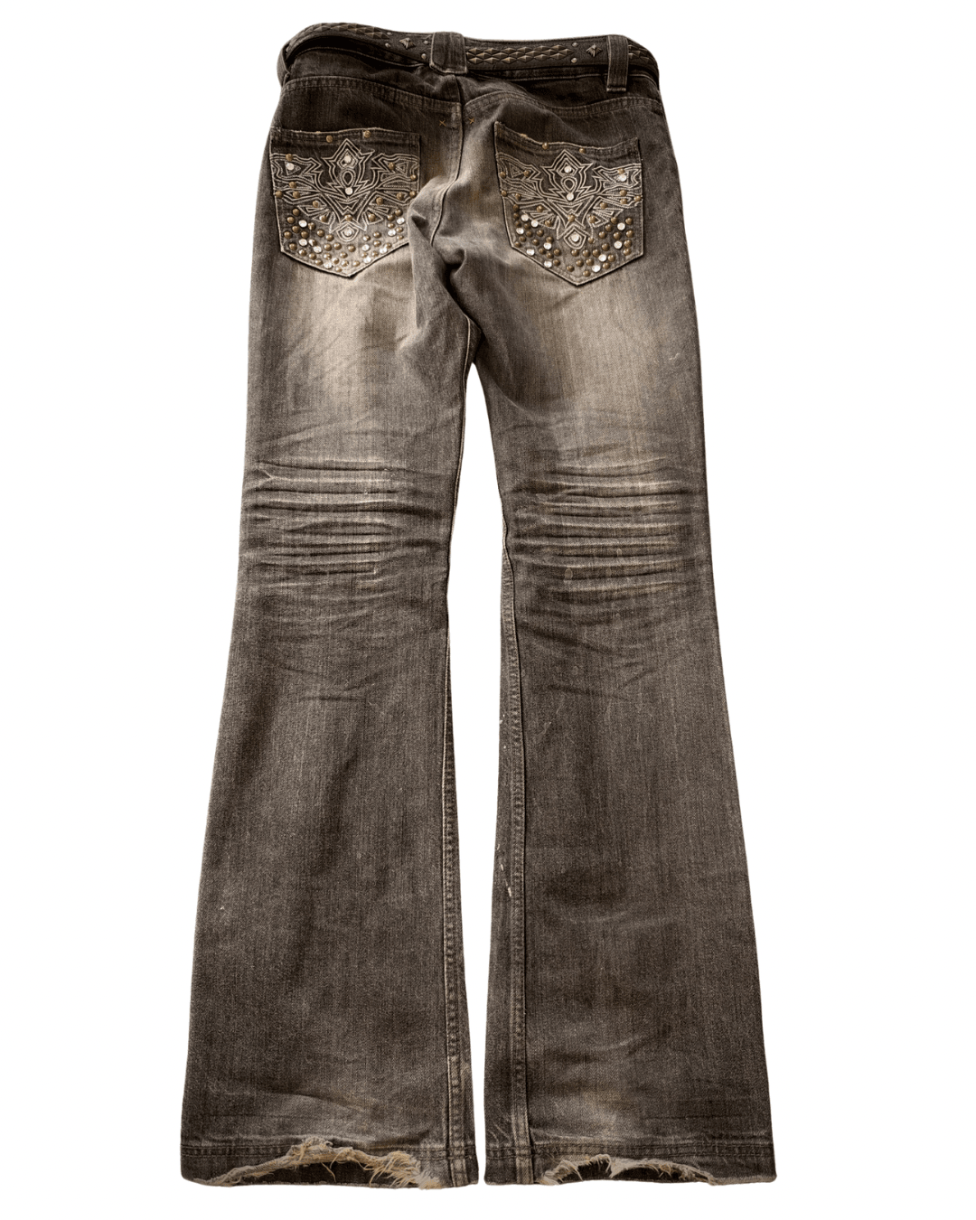Semantic Design Studded Splattered Flared Denim - wintexarchive
