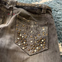 Semantic Design Studded Splattered Flared Denim - wintexarchive