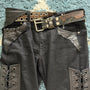Shohei Takamiya Custom Snakeskin Flared Pierced Pants - wintexarchive