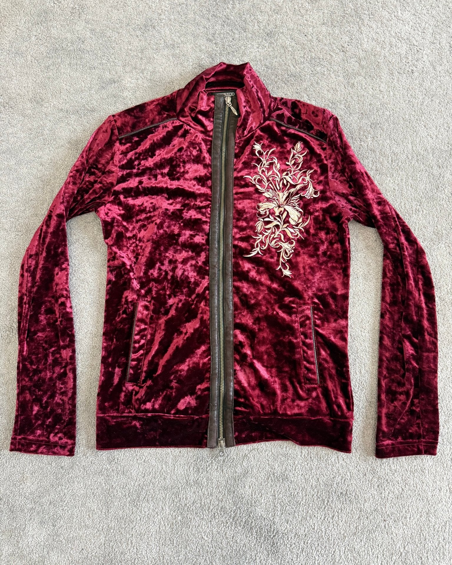Tornado Mart 00‘s Tribal Embroidery Velour Track Jacket - wintexarchive