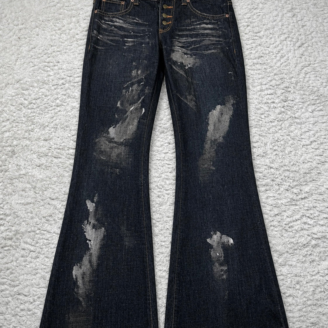 Tornado Mart Backlaced Waxed Bell Bottom Pants - wintexarchive