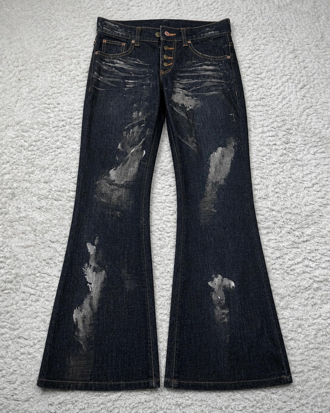 Tornado Mart Backlaced Waxed Bell Bottom Pants - wintexarchive