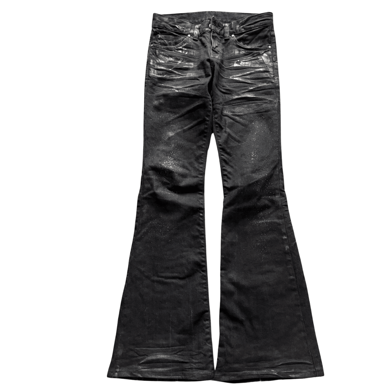 Tornado Mart Backlaced waxed flared denim - wintexarchive