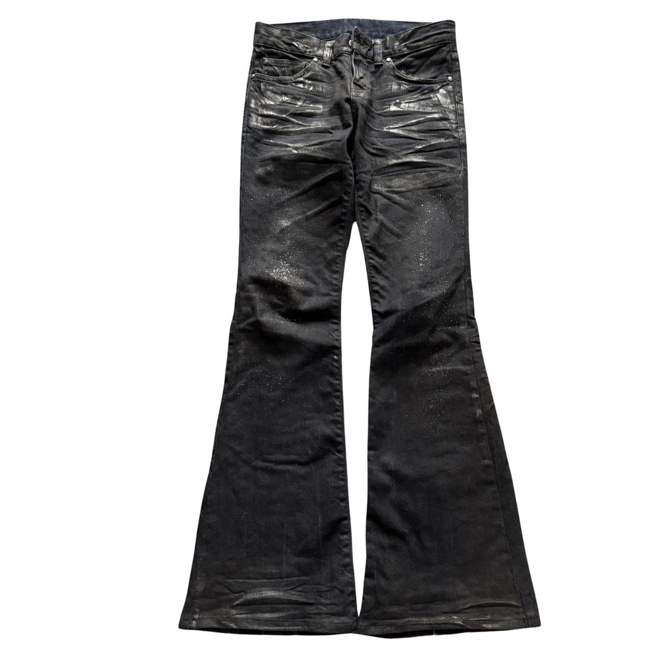 Tornado Mart Backlaced waxed flared denim - wintexarchive