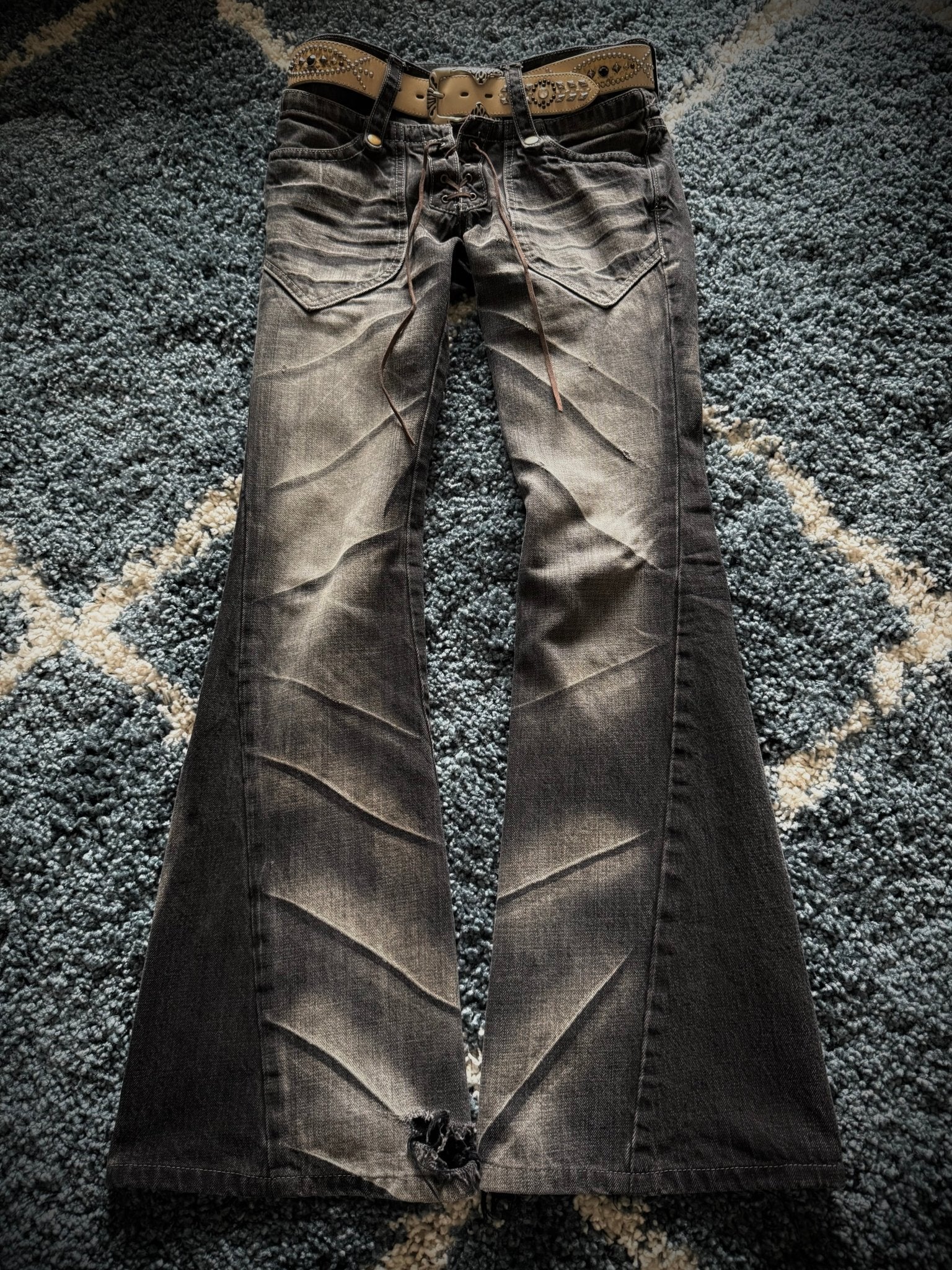 Tornado Mart Clawmark Laced Flared Pants - wintexarchive