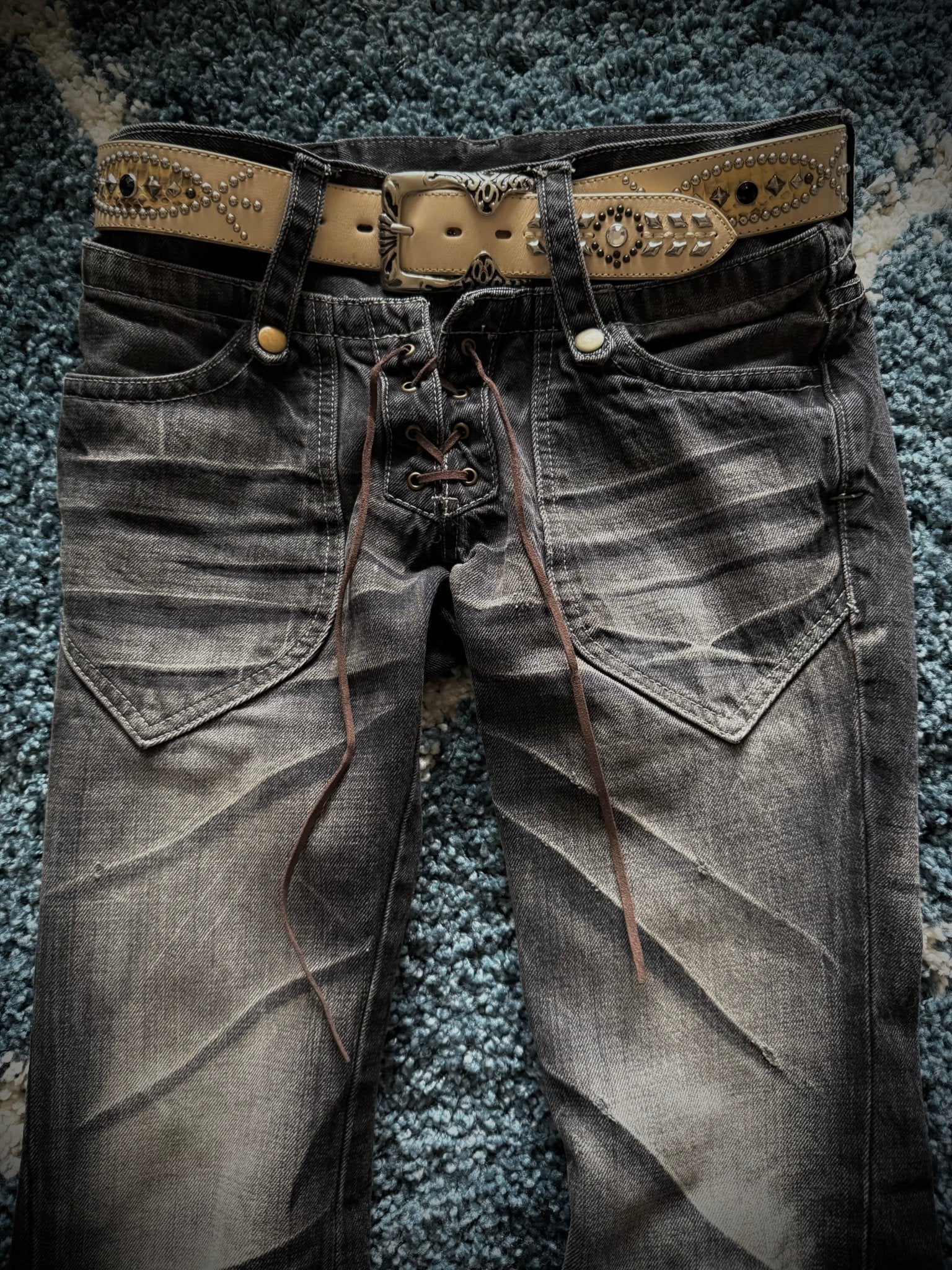 Tornado Mart Clawmark Laced Flared Pants - wintexarchive