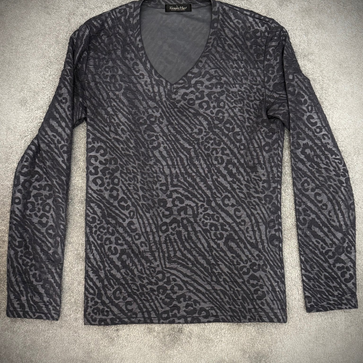 Tornado Mart Dark Shadow Zebra Longsleeve - wintexarchive