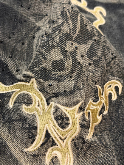 Tornado Mart Evolved Rhinestone Tribal Flared Pants - wintexarchive