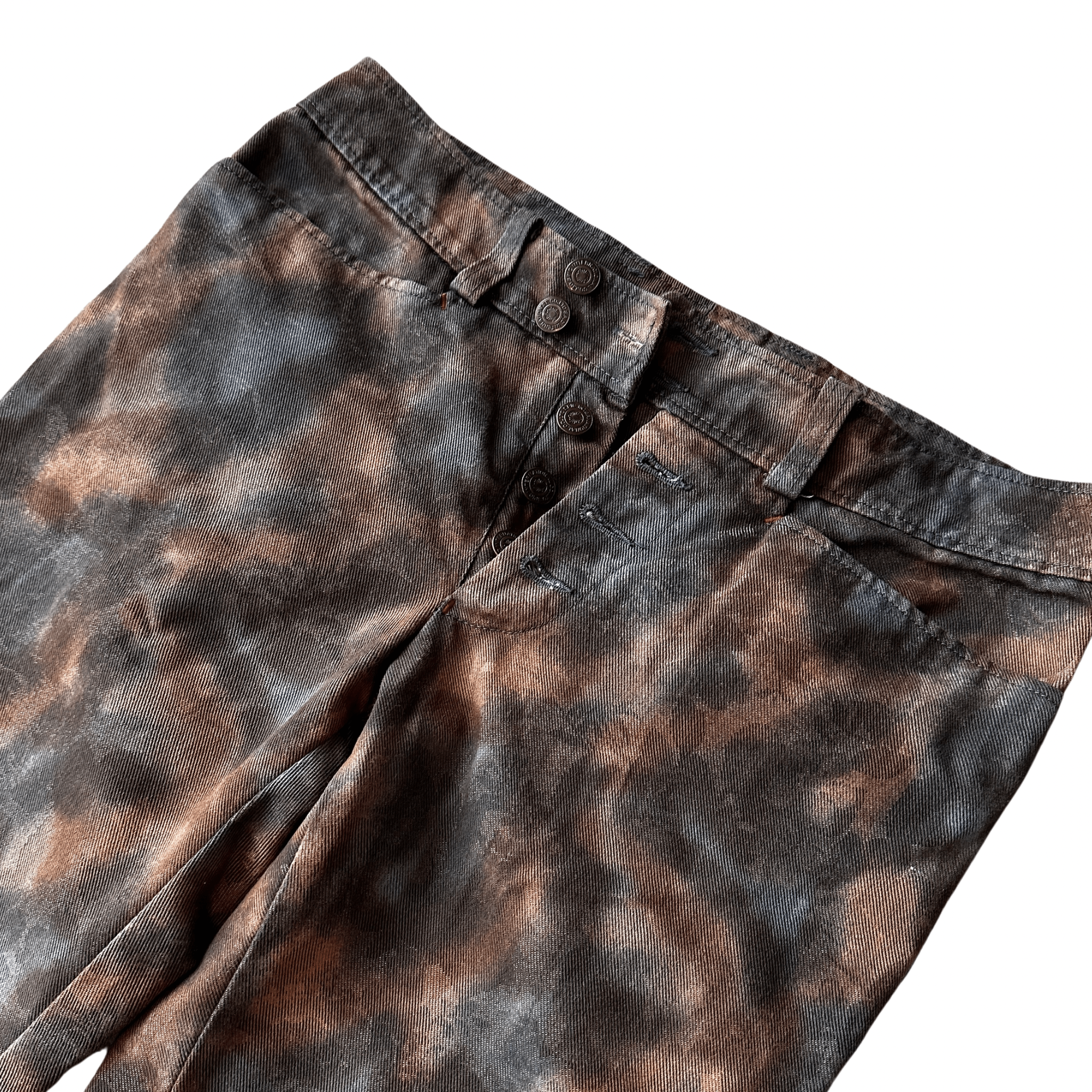 Tornado Mart Flower Imprinted Flared Denim - wintexarchive