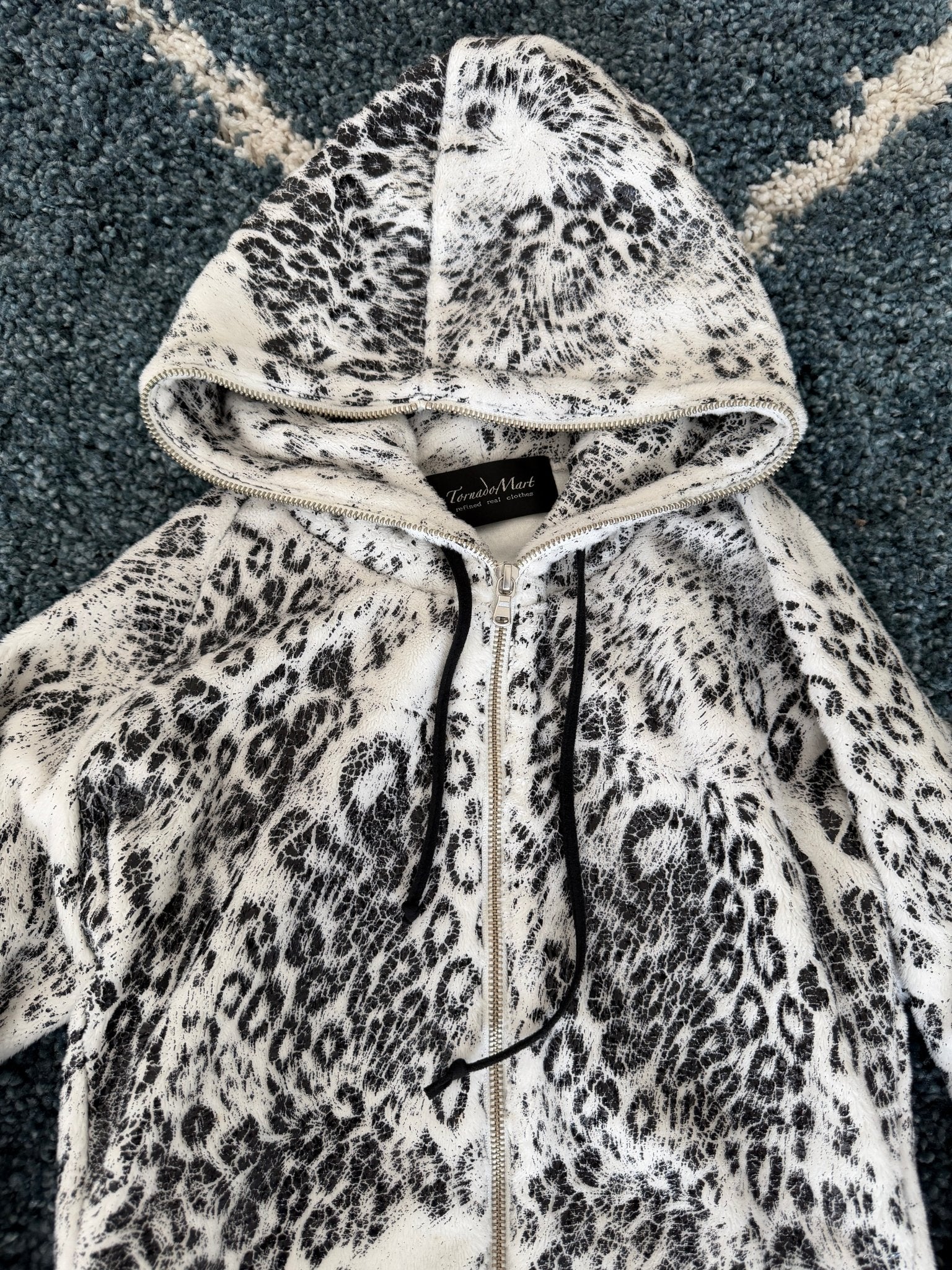 Tornado Mart Micro Fur Leopard full zip jacket - wintexarchive