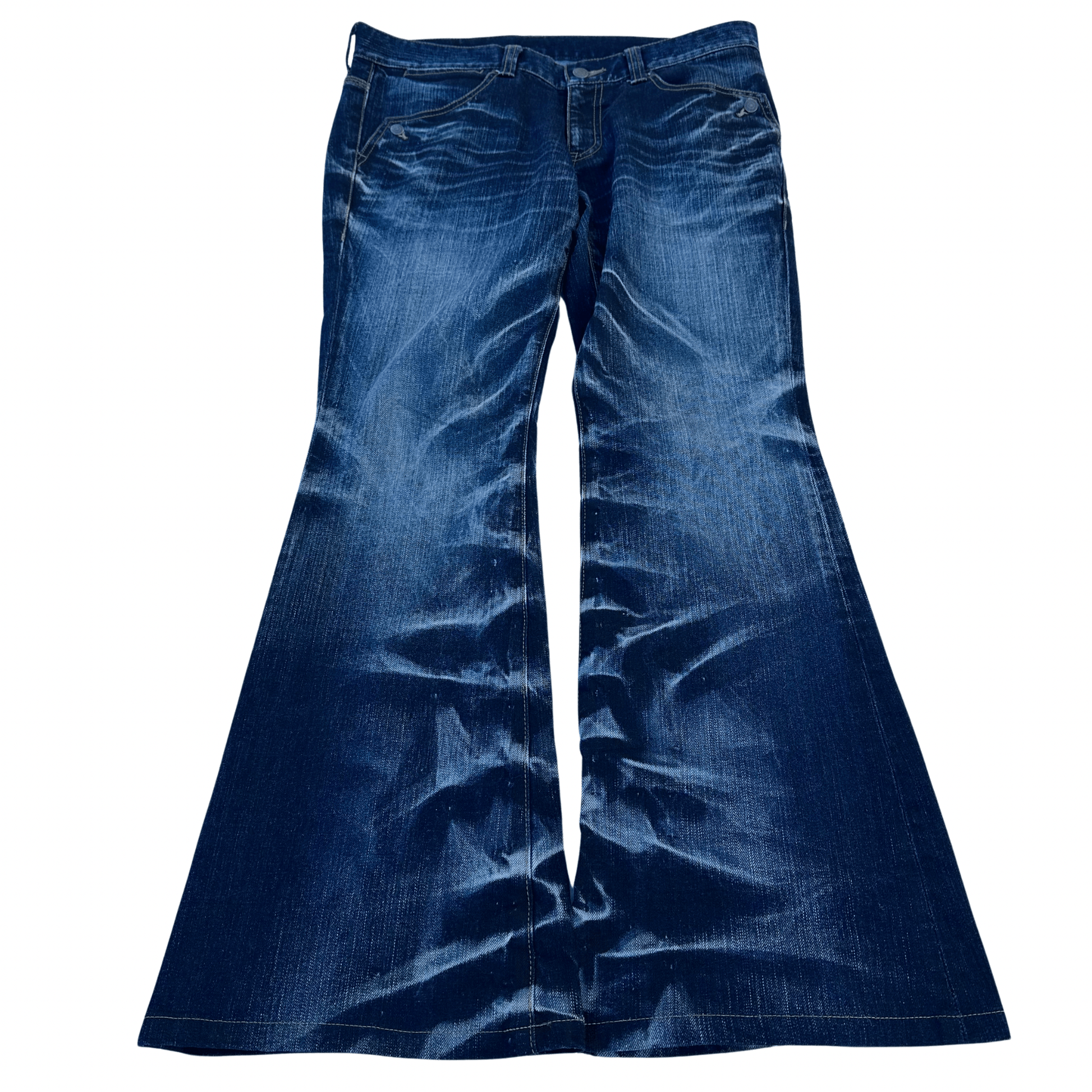 Tornado Mart ocean washed flared denim - wintexarchive