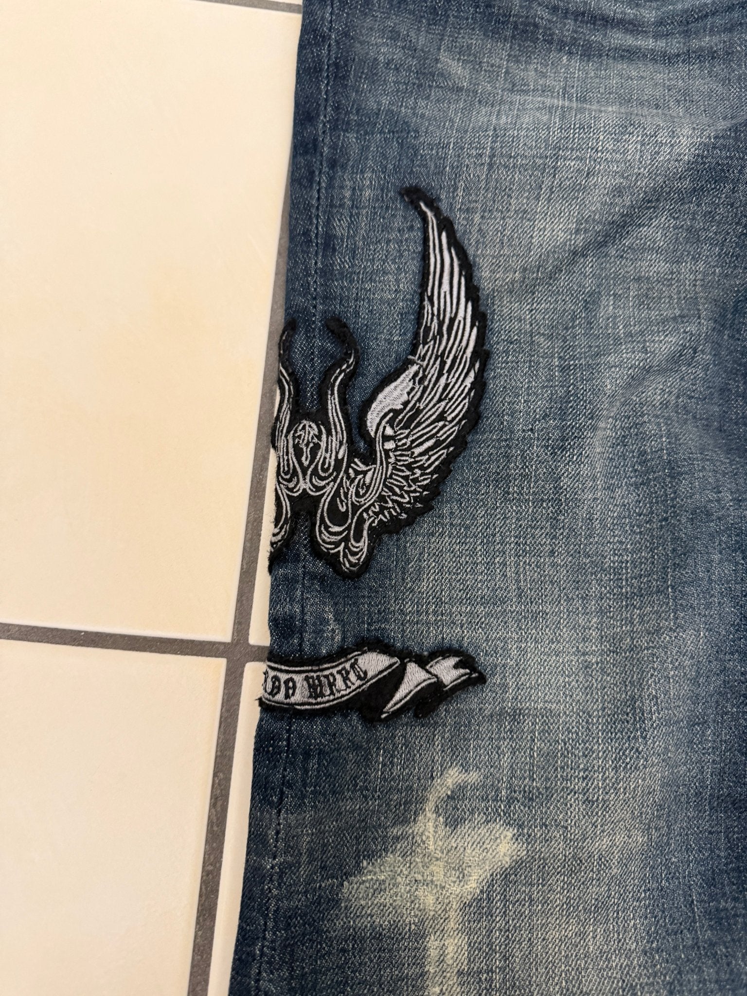 Tornado Mart Patched Bell Bottom Pants - wintexarchive