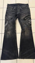 Tornado Mart Patched Flared Denims - wintexarchive