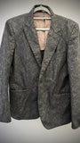 Tornado Mart Python Coating Padded Shoulders Blazer - wintexarchive