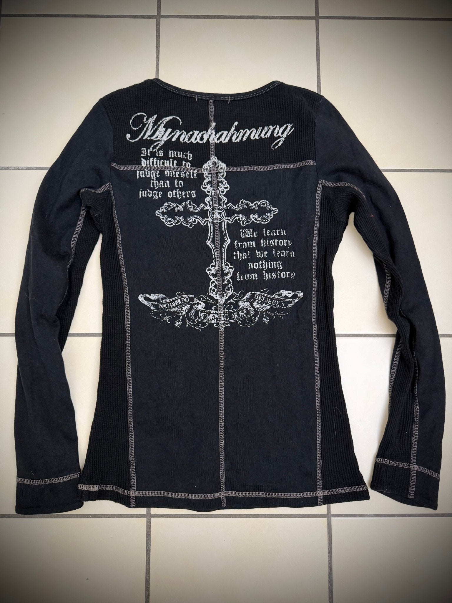 Tornado Mart Ribbed Cotton Rose Cross Longsleeve - wintexarchive