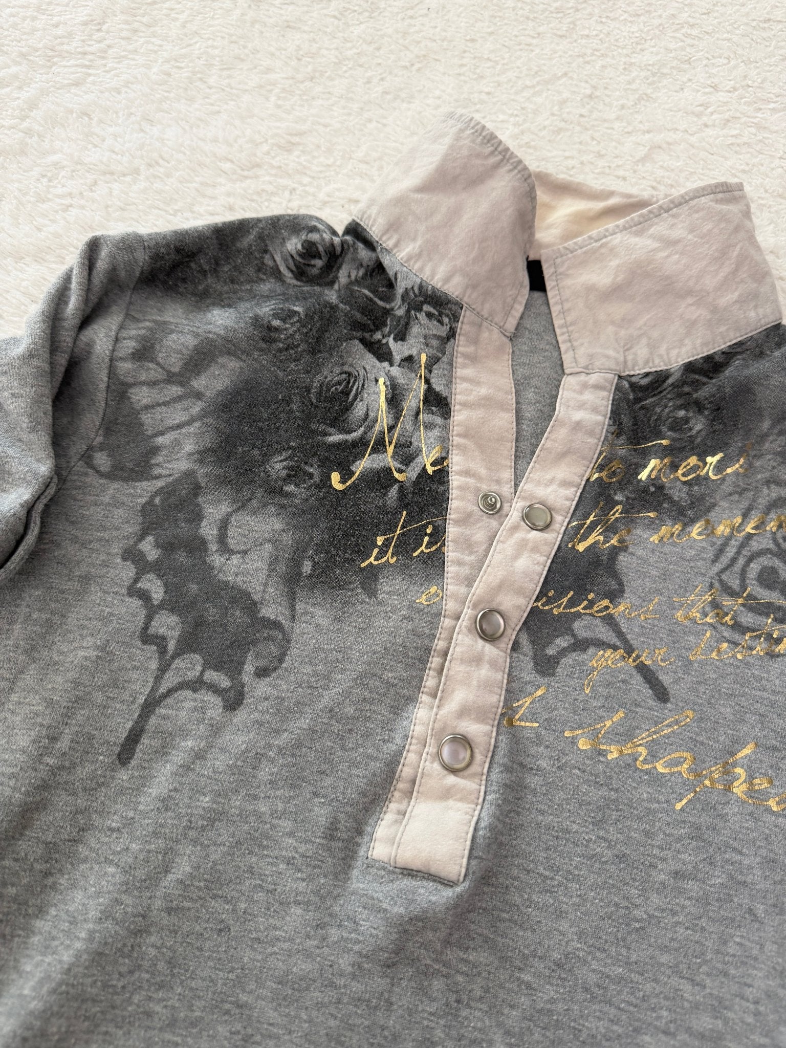 Tornado Mart Strap Rose Butterfly Poem Polo Shirt - wintexarchive