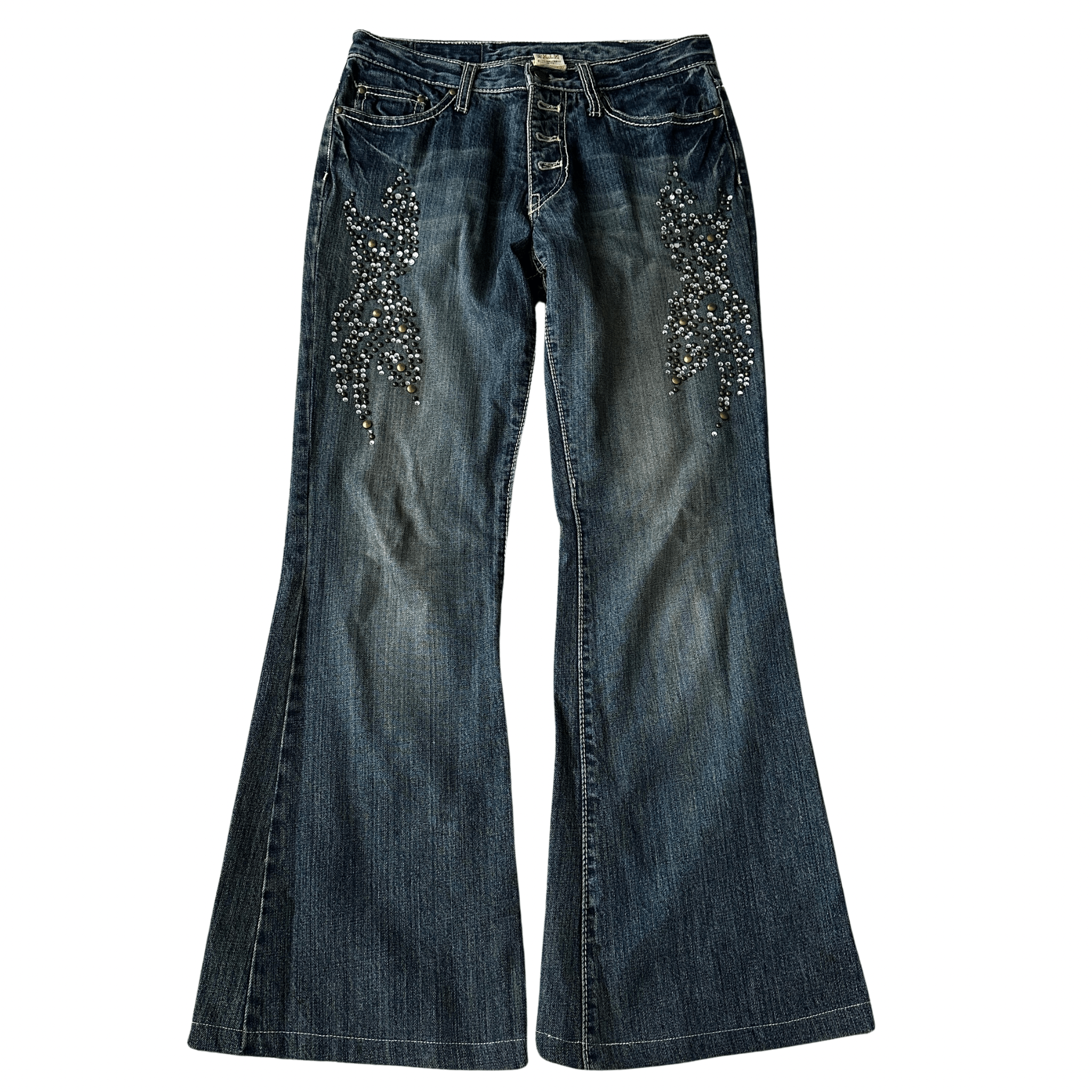 Tornado Mart Studded Flared Denim - wintexarchive