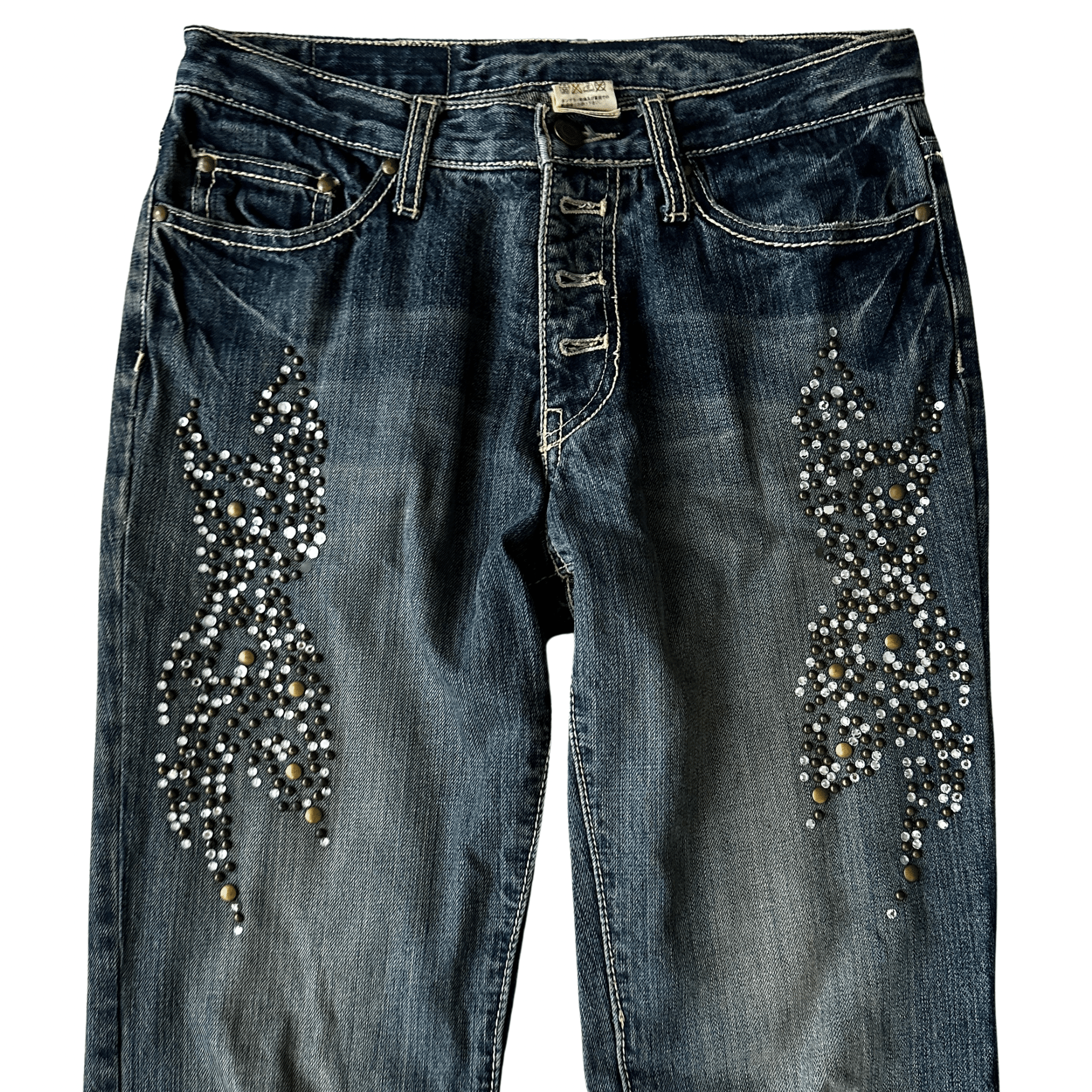 Tornado Mart Studded Flared Denim - wintexarchive