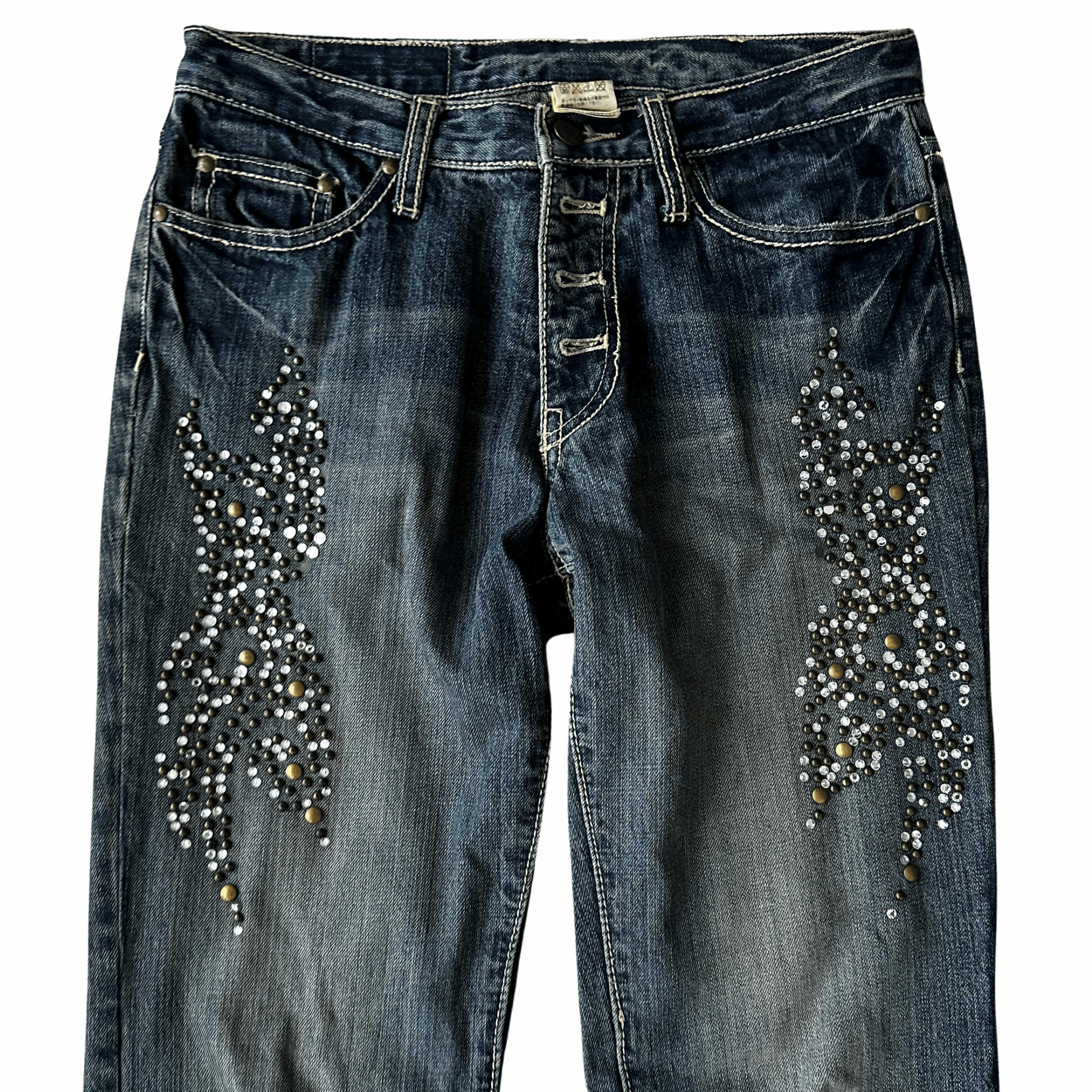 Tornado Mart Studded Flared Denim - wintexarchive