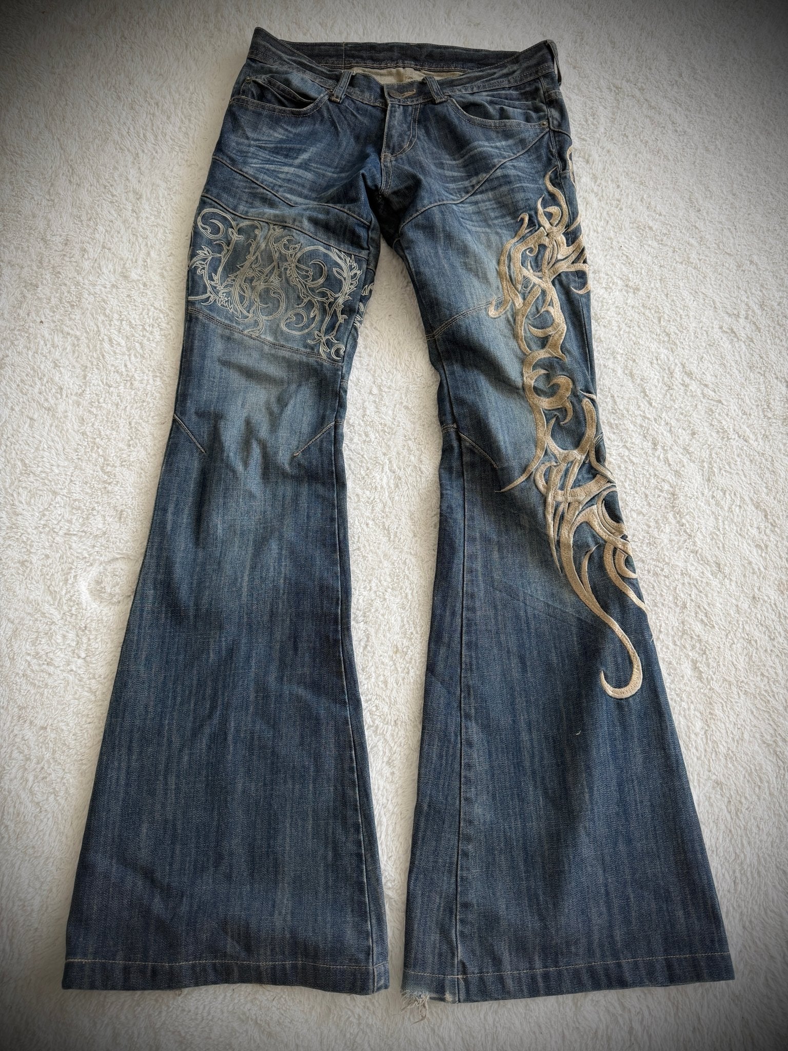 Tornado Mart Tribal Bell Bottoms - wintexarchive
