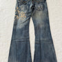 Tornado Mart Tribal Embroidered Flared Denim - wintexarchive