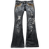 Tornado Mart Tribal Embroidery Flared Denim - wintexarchive