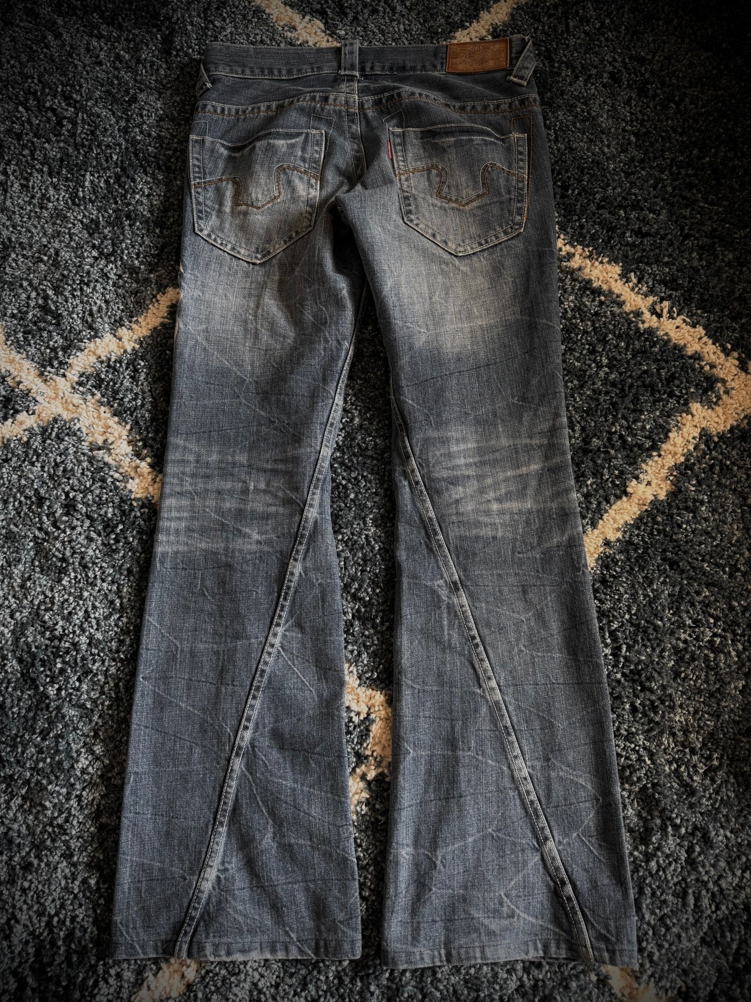 Tornado Mart Tribal Flared Denim - wintexarchive