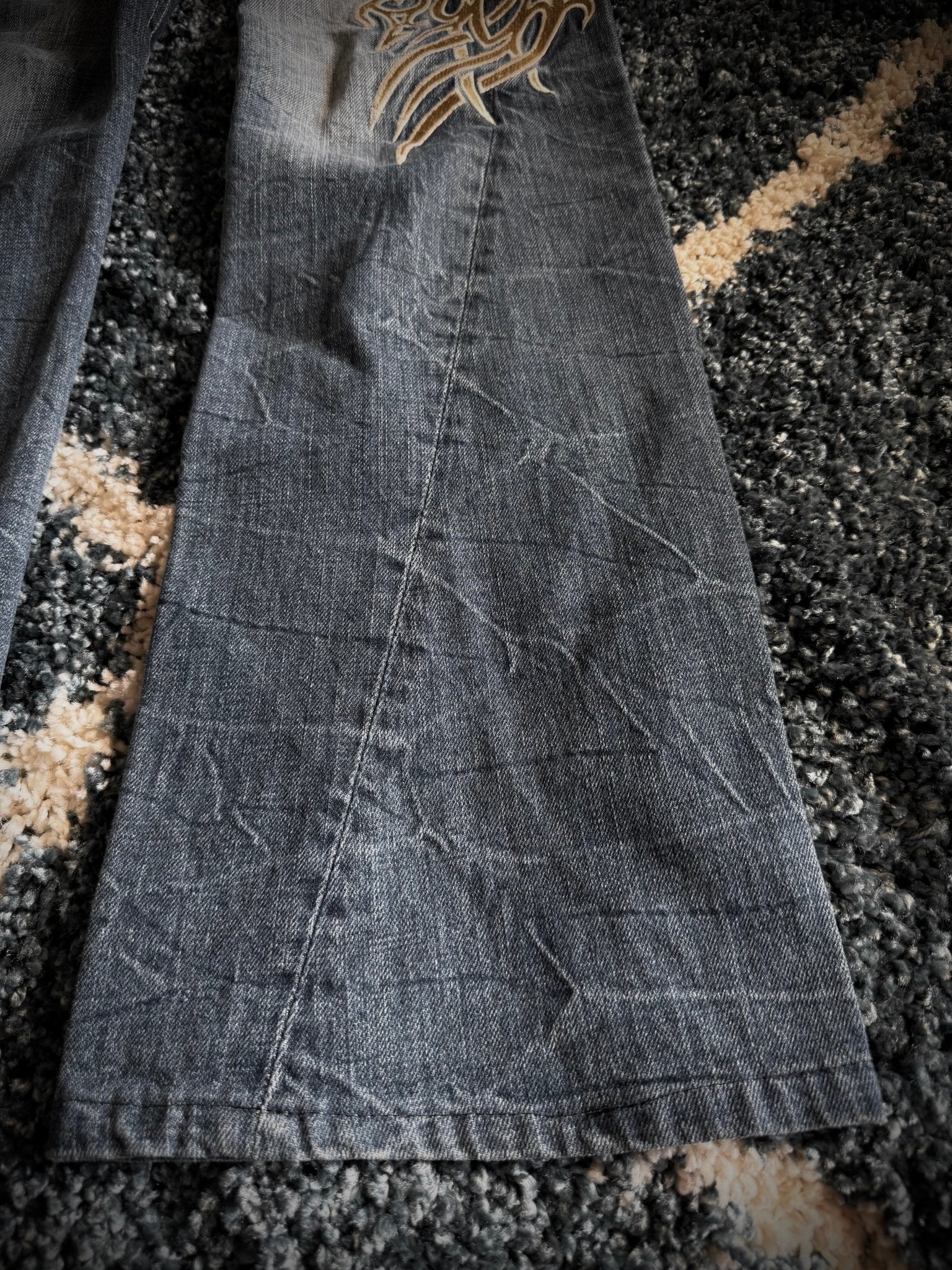 Tornado Mart Tribal Flared Denim - wintexarchive