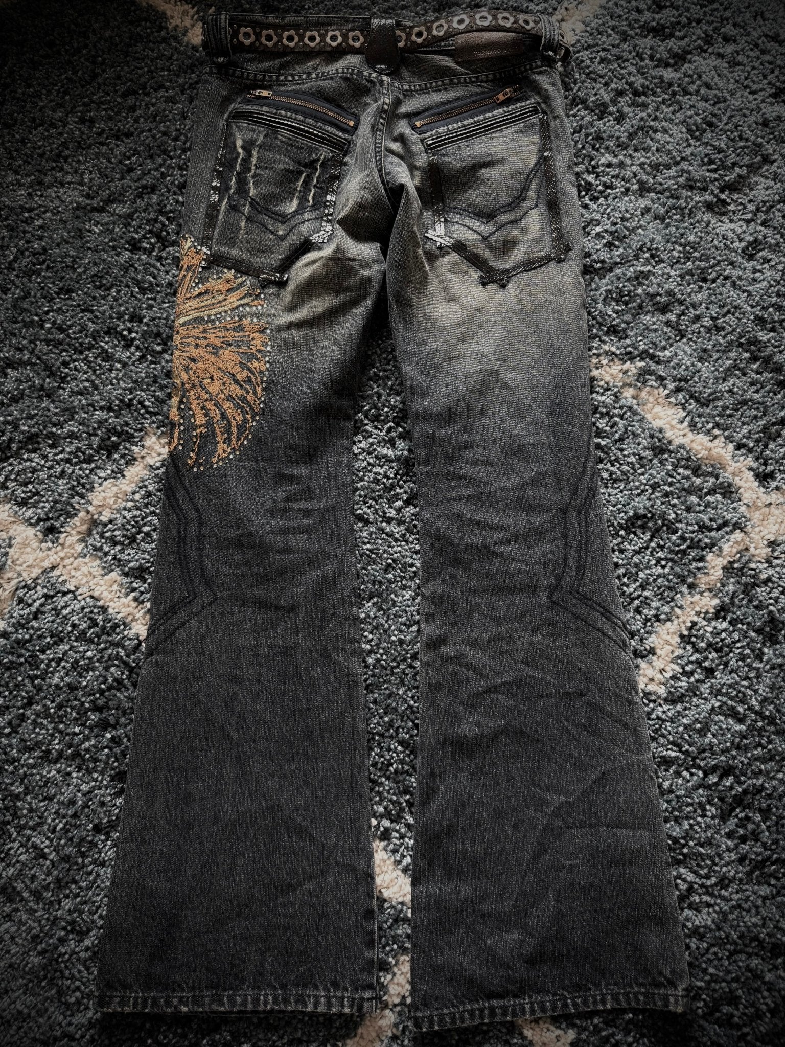 Tornado Mart Tribal flared Jeans - wintexarchive