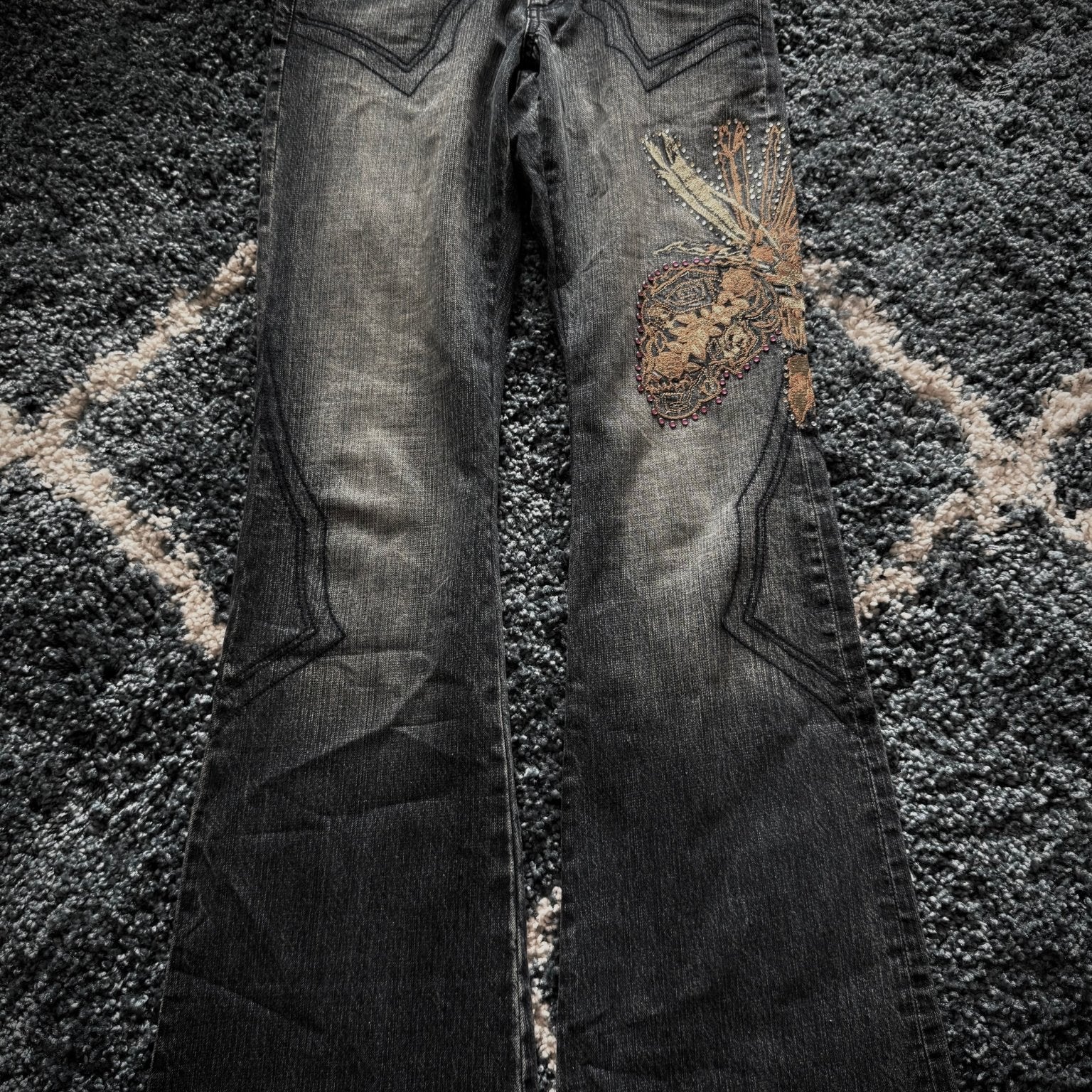 Tornado Mart Tribal flared Jeans - wintexarchive
