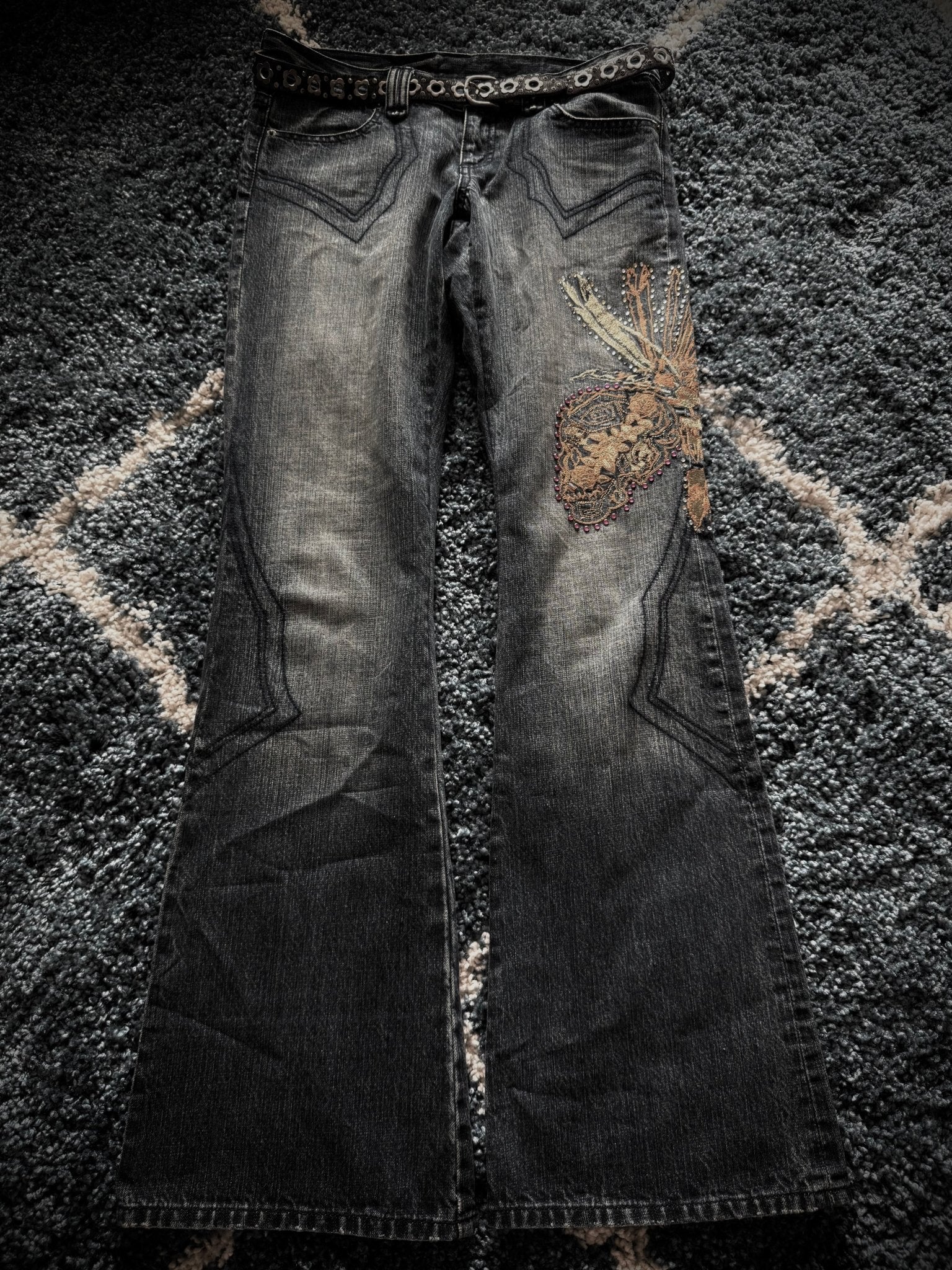 Tornado Mart Tribal flared Jeans - wintexarchive