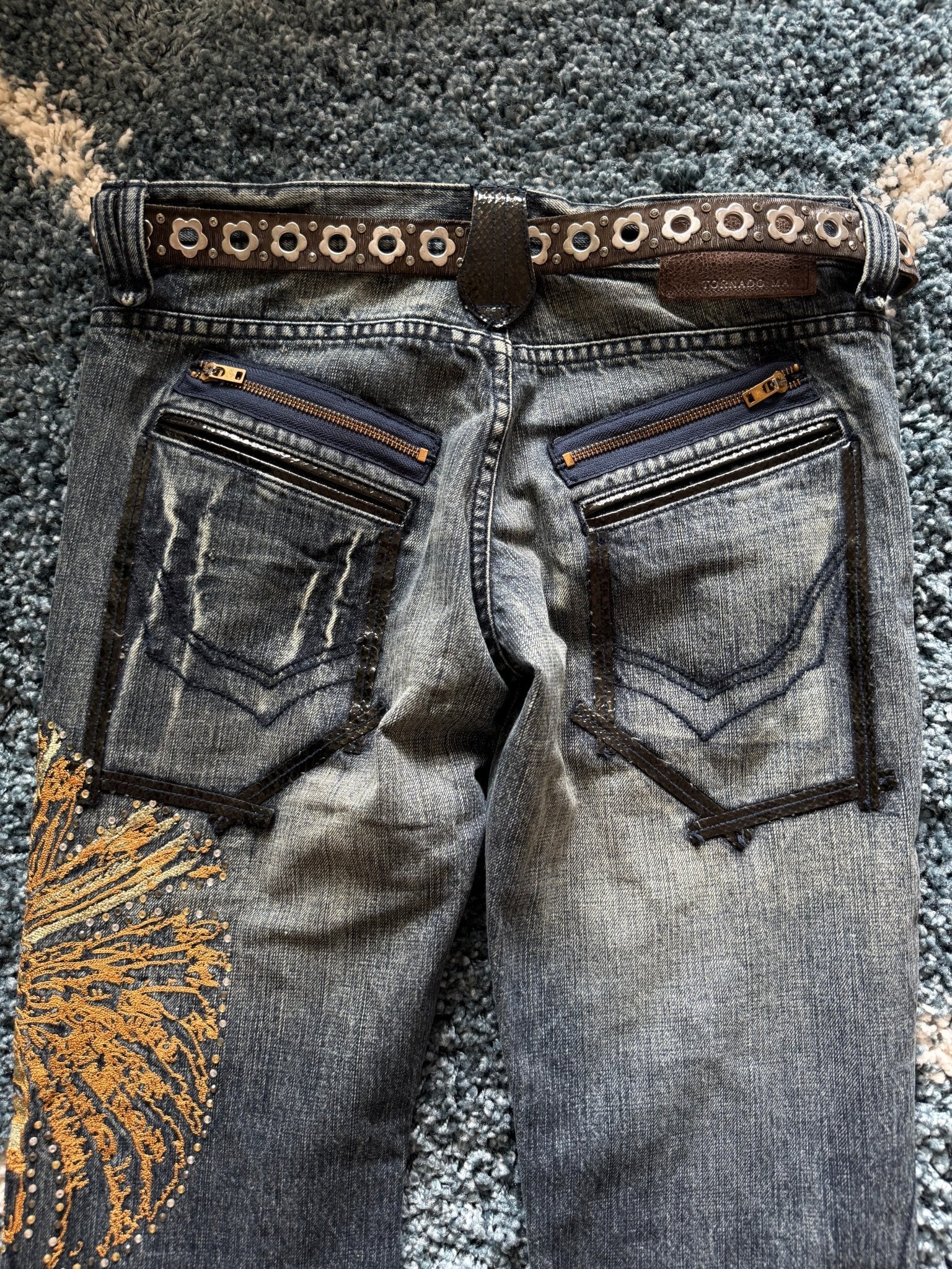 Tornado Mart Tribal flared Jeans - wintexarchive