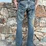 Tornado Mart Tribe Embroidered Rhinestone Flared Denim - wintexarchive