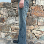 Tornado Mart Tribe Embroidered Rhinestone Flared Denim - wintexarchive