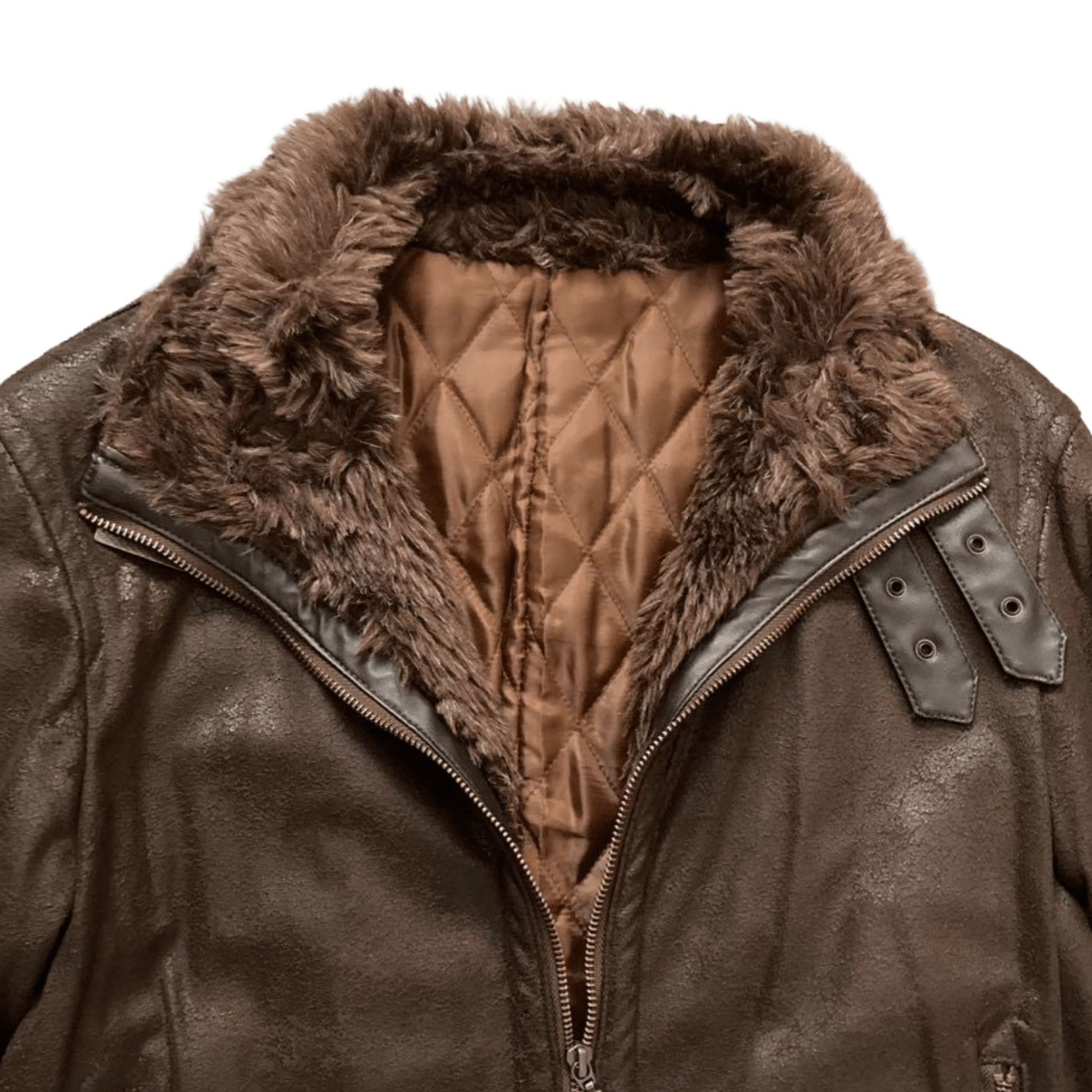 Tornado Mart Waxed Leather Fur Rider Jacket - wintexarchive
