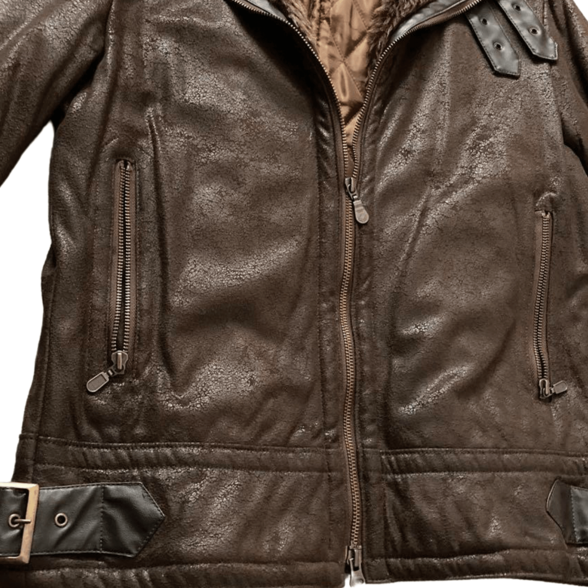 Tornado Mart Waxed Leather Fur Rider Jacket - wintexarchive