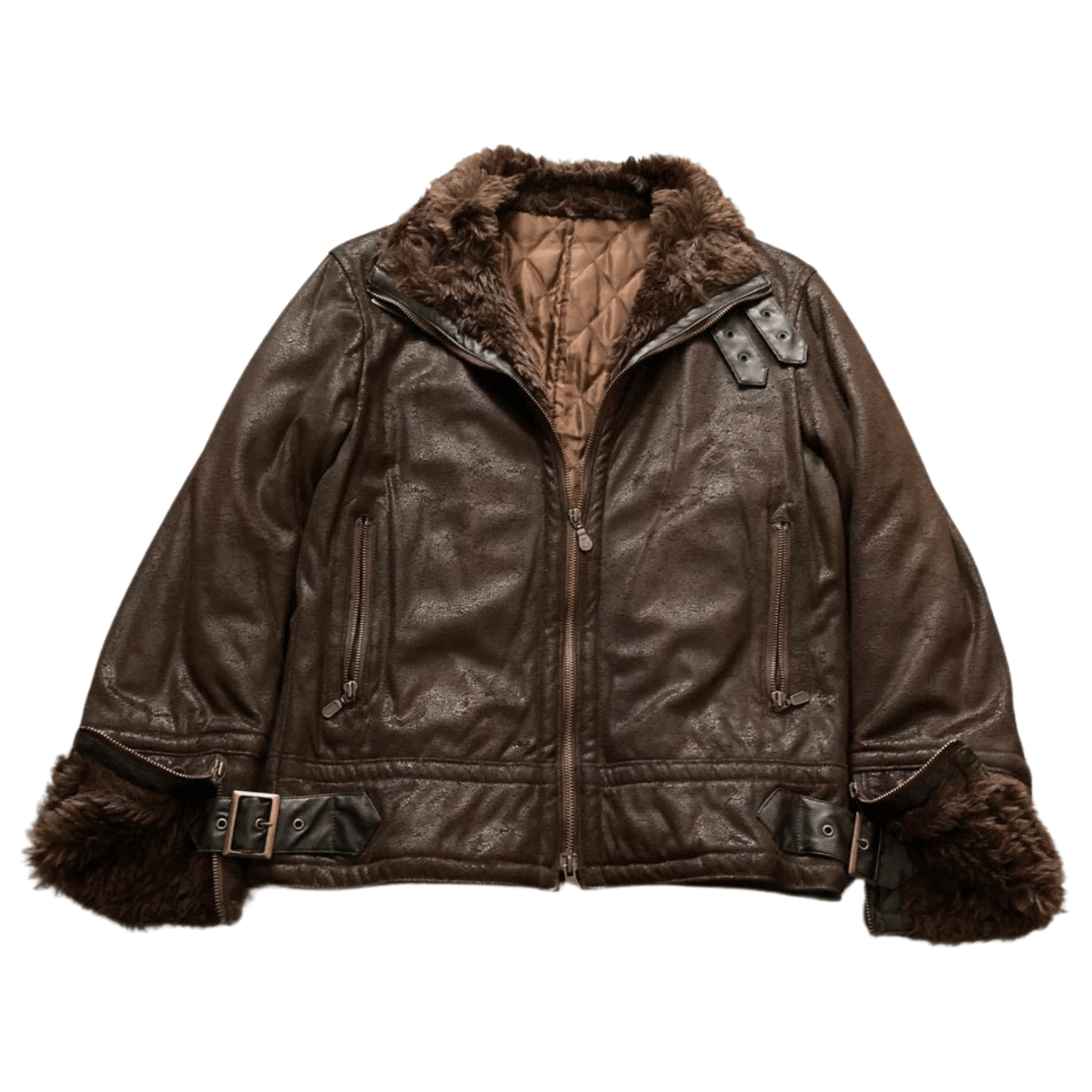 Tornado Mart Waxed Leather Fur Rider Jacket - wintexarchive
