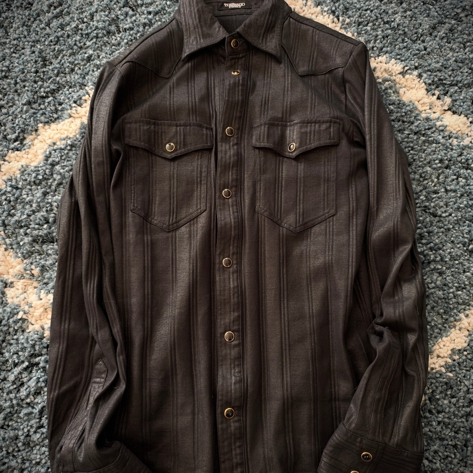 Tornado Mart Western Shiny Button Up Shirt - wintexarchive