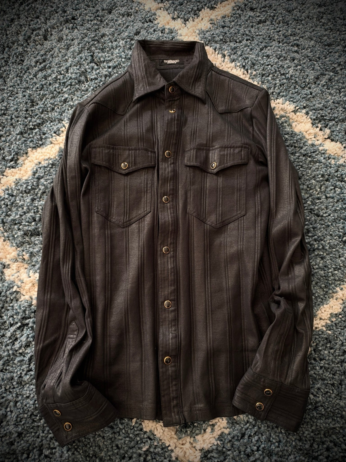 Tornado Mart Western Shiny Button Up Shirt - wintexarchive