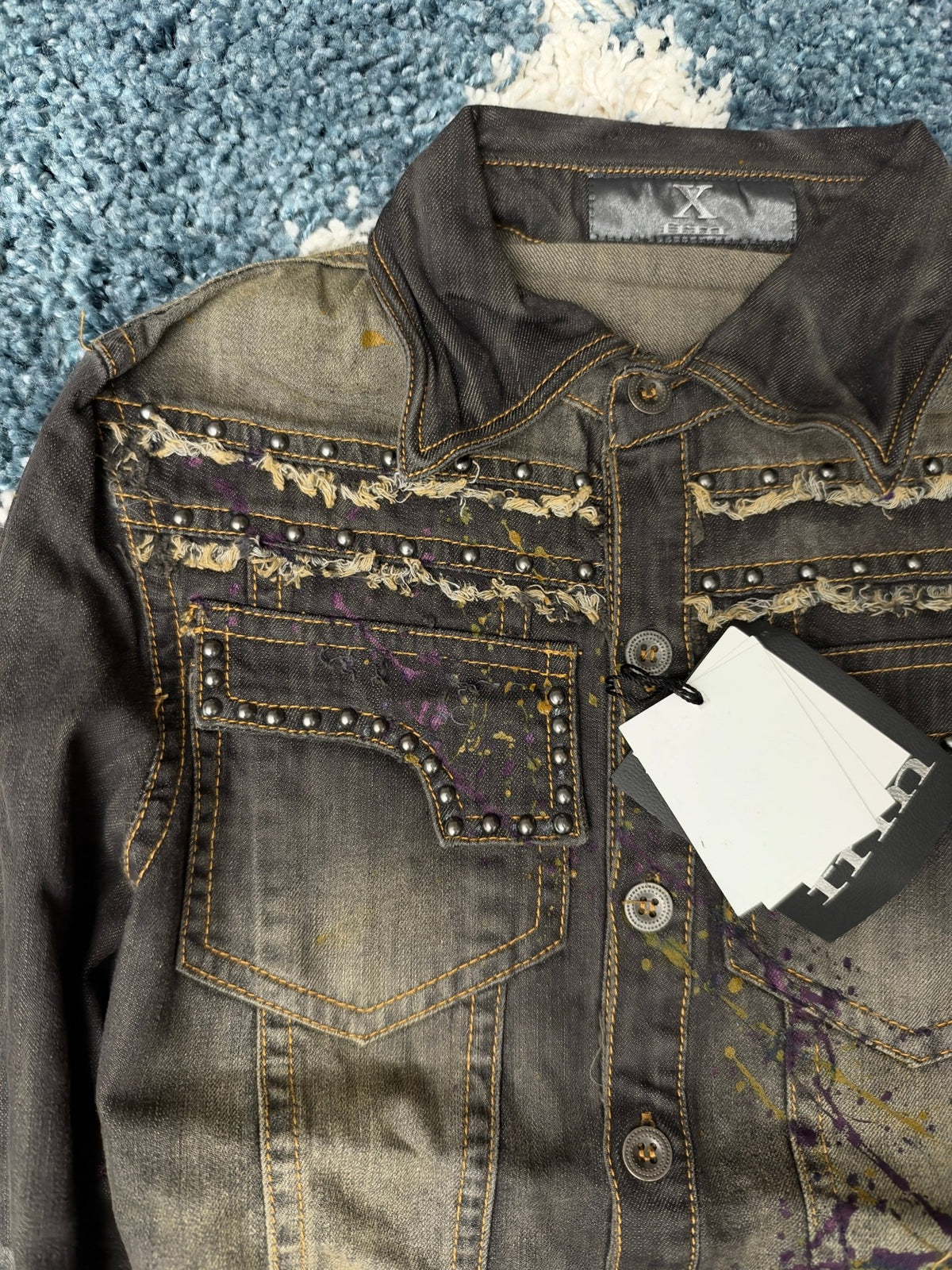 XFRM Western Splattered Denim Jacket - wintexarchive
