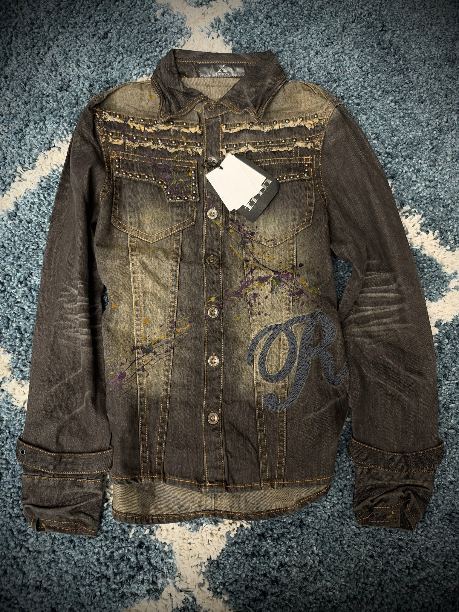 XFRM Western Splattered Denim Jacket - wintexarchive