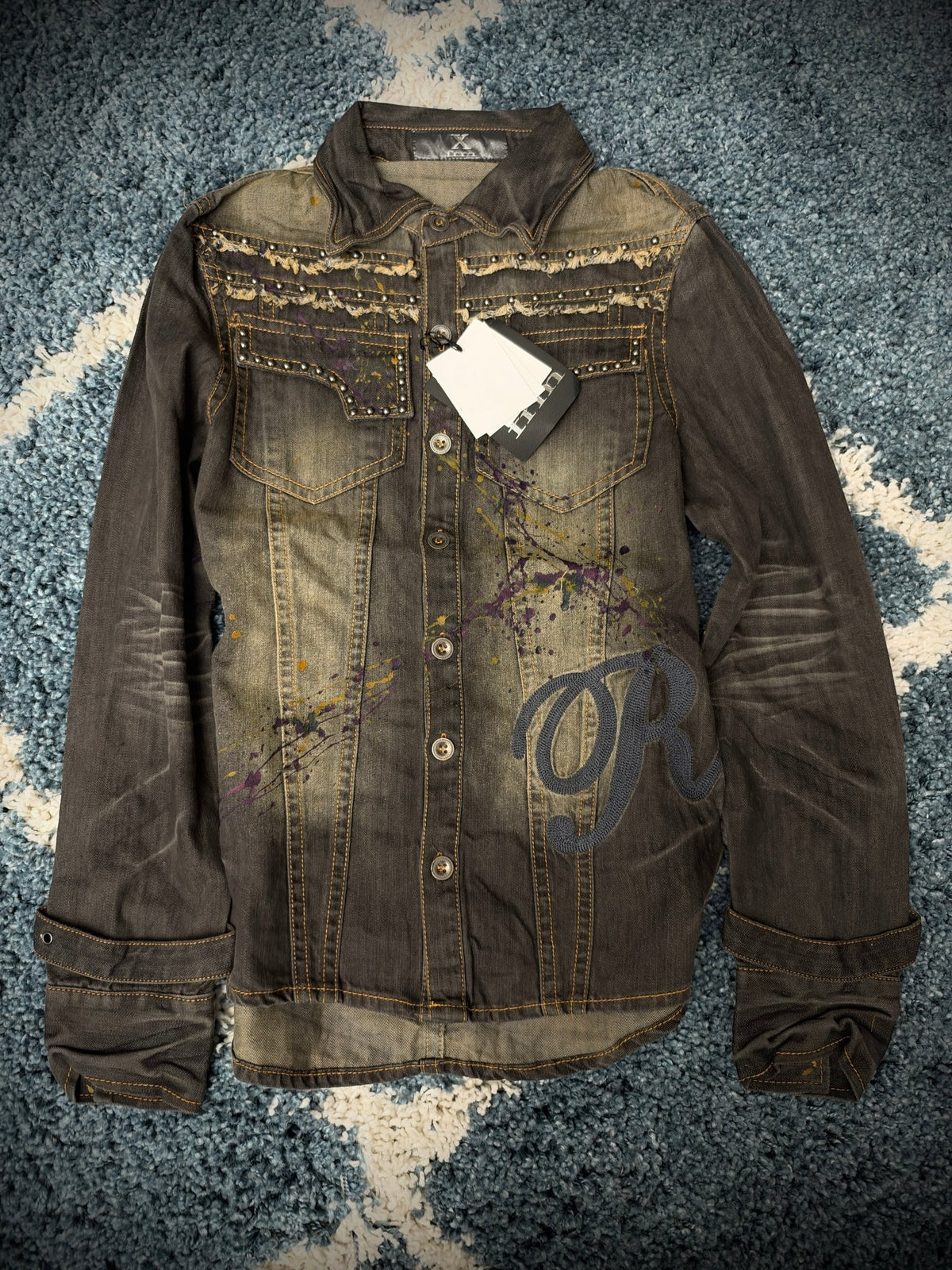XFRM Western Splattered Denim Jacket - wintexarchive