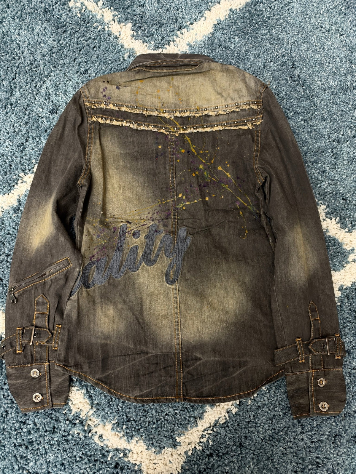 XFRM Western Splattered Denim Jacket - wintexarchive