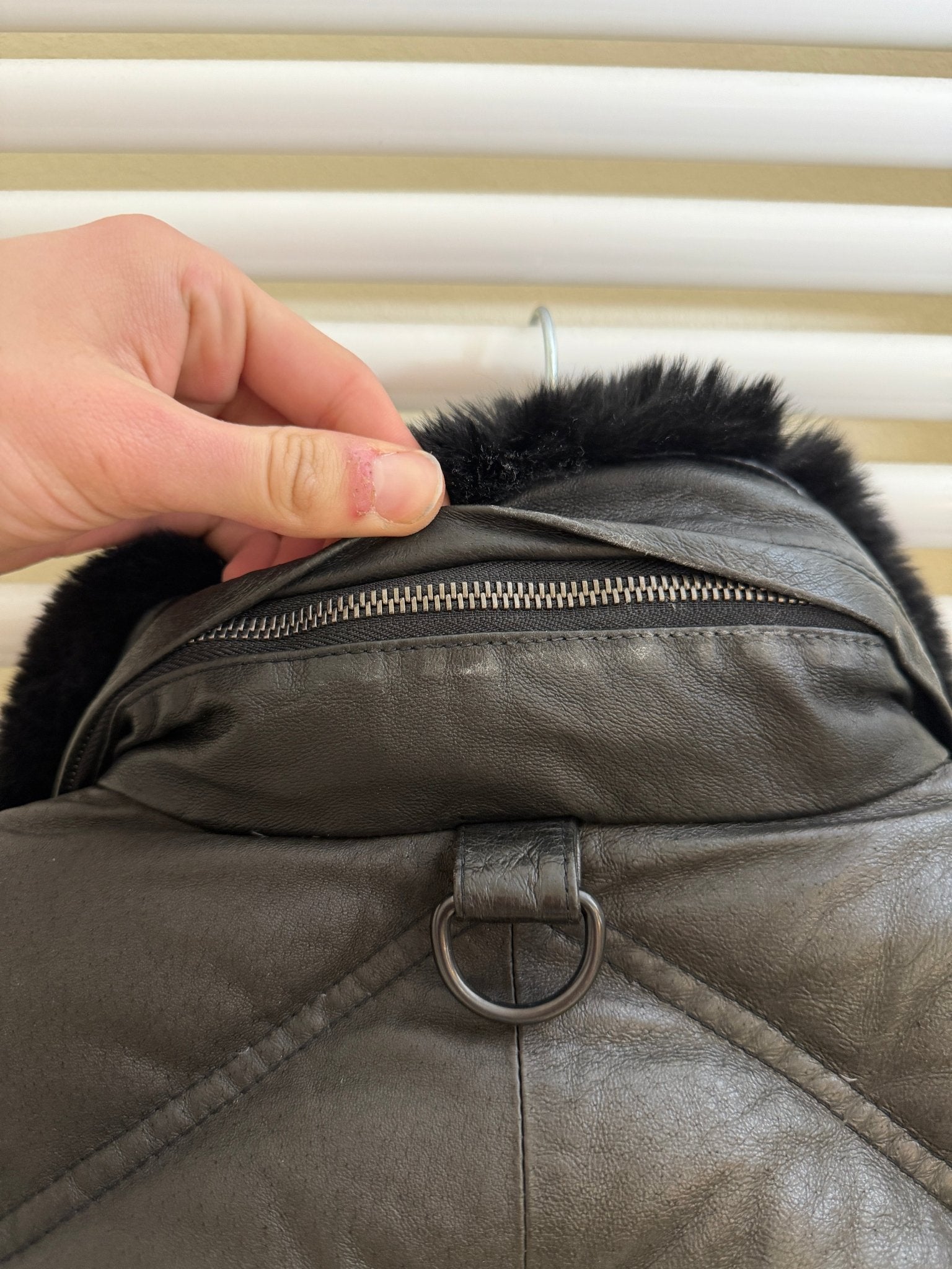 Yasuyuki Ishii Hidden Hood Leather Fur Collar Jacket - wintexarchive