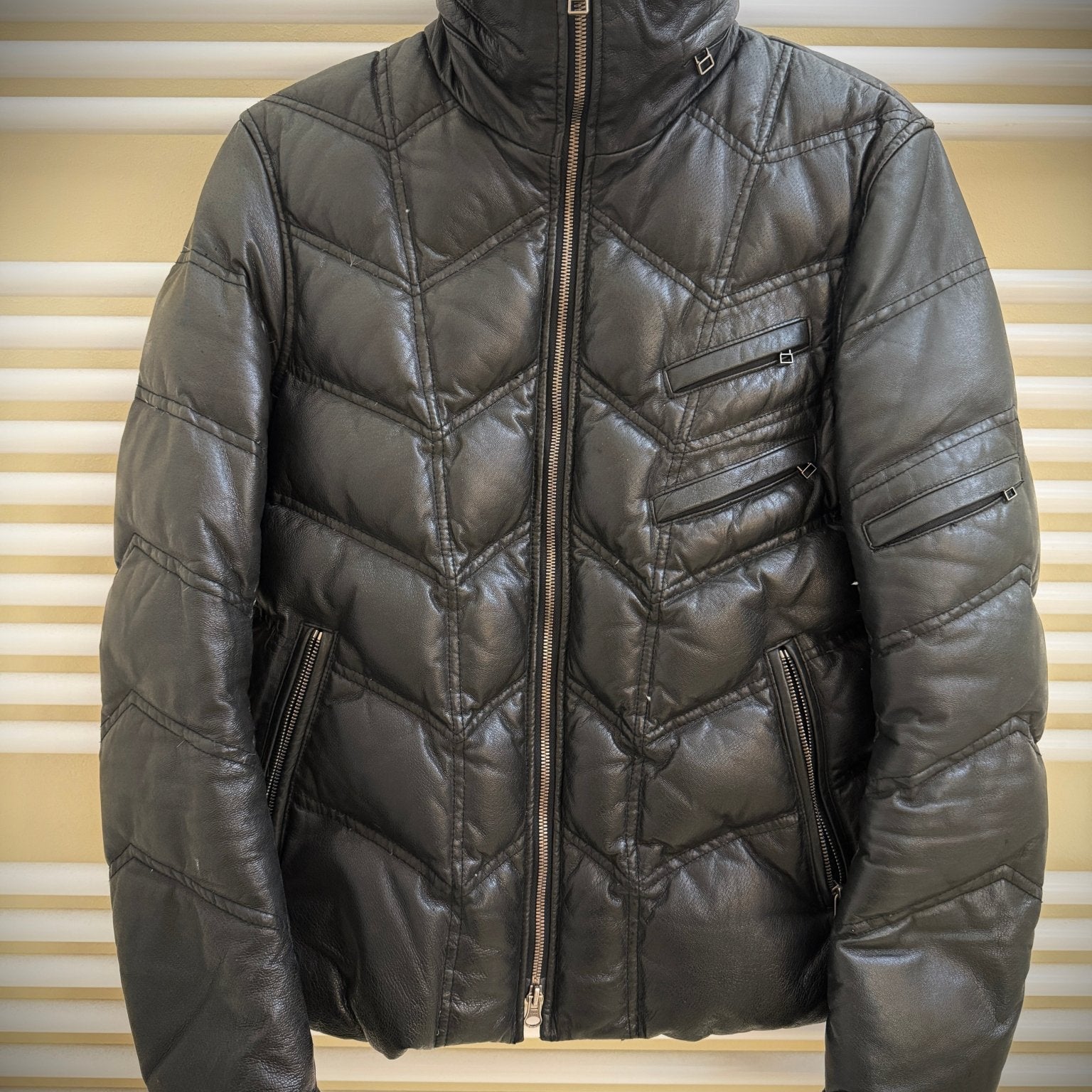 Yasuyuki Ishii Hidden Hood Leather Fur Collar Jacket - wintexarchive