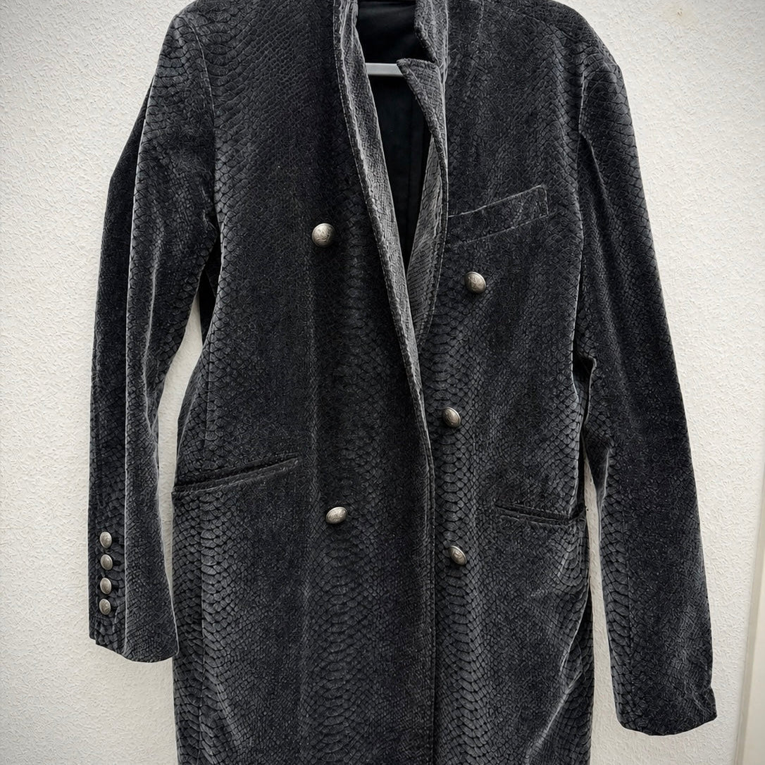 Yasuyuki Ishii Micro Suede Snakeskin Coat - wintexarchive